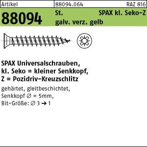 1000 SPAX Senkkopfschrauben gelb verzinkt -Z 3x25 /21 kl.