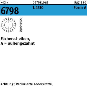 100 Edelstahl Fächerscheiben DIN 6798 1.431 Form A 3,2 Ø M3