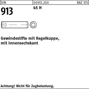 100 Inbus Gewindestifte DIN 913 45H schwarz M8x60