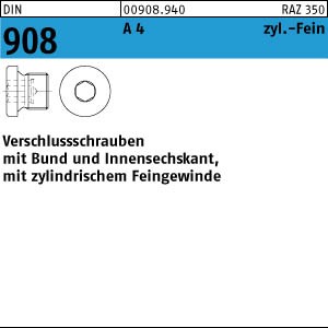 50 Verschlußschrauben DIN 908 A4 M30x1,5 V4A Edelstahl