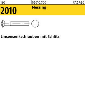 200 Linsensenkschrauben ISO 2010 Messing M3x6