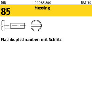200 Flachkopfschrauben DIN 85 Messing M3x10