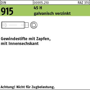 50 Inbus Gewindestifte DIN 915 45H verzinkt M12x80