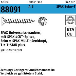 200 SPAX Edelstahl V2A Senkkopfschrauben A2 TX 4x35 /30 TORX