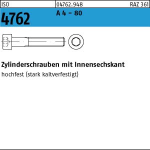 100 Edelstahl V4A Innensechskant Zylinderkopfschrauben ISO 4762 A4 - 80 M6x20