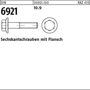 200 Sechskant Flanschschrauben DIN 6921 10.9 Stahl M8x50