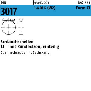 50 Schlauchschellen DIN 3017 1.4016 C1 47- 51/20 -W2 Schraube verzinkt