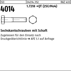 25 Sechskantschrauben ISO 4014 1.7218 +QT M16x80 DGRL