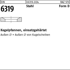 50 Kegelpfannen DIN 6319 Stahl D 7,1 einsatzgehärtet