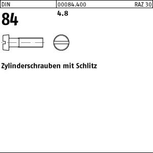 500 Schlitz Zylinderschrauben DIN 84 4.8 M5x45