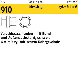 50 Verschlussschrauben DIN 910 Messing G 3/8 A Ms