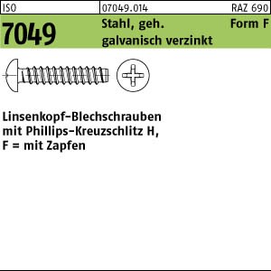 1000 Linsenkopf Blechschrauben ISO 7049 verzinkt 4,2x9,5 -F-H