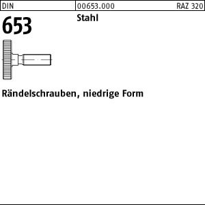 50 Rändelschrauben DIN 653 Stahl M3x12