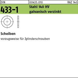 500 Scheiben DIN 433 -1 verzinkt 4,3