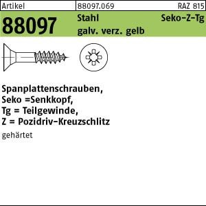 100 Senkkopf Spanplattenschrauben gelb verzinkt -Z 6x130 /70