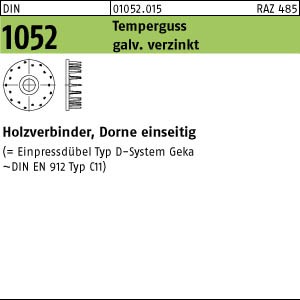 50 Holzverbinder DIN 1052 Holzverbinder Temperg Typ D 95