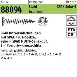 200 SPAX Senkkopfschrauben brüniert -Z 5x90 /60