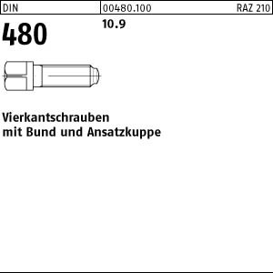 10 Vierkantschrauben DIN 480 10.9 Stahl M16x80