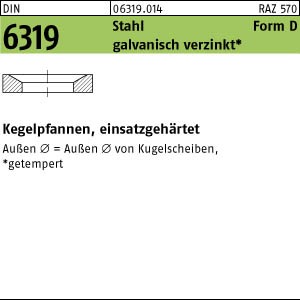 10 Kegelpfannen DIN 6319 St. einsatzgehärtet D 23,2 verzinkt,