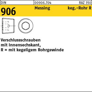 50 Verschlußschrauben DIN 906 Messing R 3/8 Ms