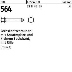 100 Sechskantschrauben DIN 564 22H / 8.8 Stahl AM6x12