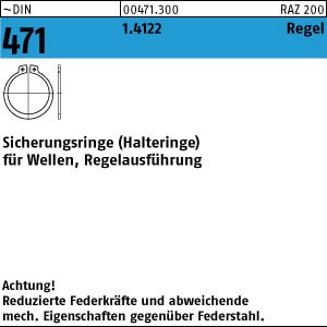 100 Edelstahl Sicherungsringe DIN 471 1.4122 4x0,4