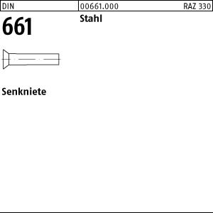 1000 Senknieten DIN 661 Stahl 4x20