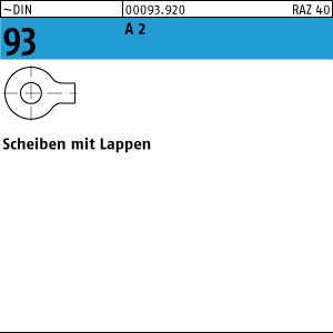 25 Edelstahl V2A Scheiben mit Lappen DIN 93 A2 8,4