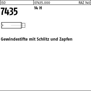100 Schlitz Gewindestifte ISO 7435 14H Stahl M5x10