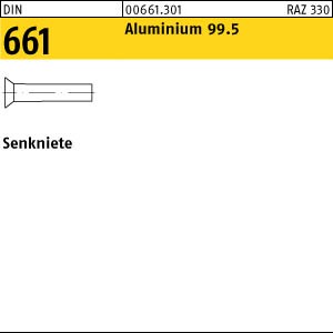 1000 Aluminium Senknieten DIN 661 Al 99.5 5x8