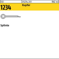 100 Splinte ISO 1234 Kupfer 5x71 100 Splinte ISO 1234 Kupfer 5x71