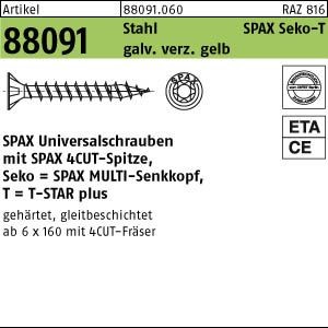 200 SPAX Senkkopfschrauben gelb verzinkt TX 3x20 /16 TORX