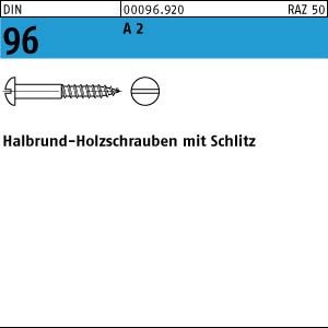 100 Edelstahl V2A Halbrundkopf Holzschrauben DIN 96 A2 6x70