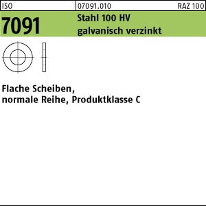 100 Scheiben ISO 7091 verzinkt 8