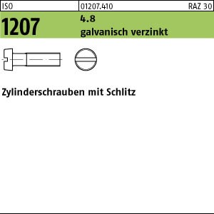 200 Schlitz Zylinderschrauben ISO 1207 4.8 verzinkt M3,5x16