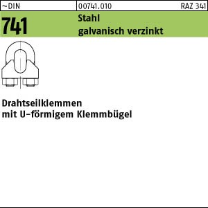100 Drahtseilklemmen DIN 741 Stahl 5 mM/ M5 3/16 ähnl. DIN 741,