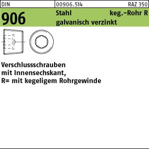 100 Verschlußschrauben DIN 906 Stahl R 1/4 verzinkt