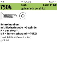 500 Senkkopf Torx Bohrschrauben DIN 7504 verzinkt P 4,8x32 TX