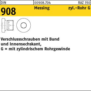 100 Verschlußschrauben DIN 908 Messing G 1/8 A Ms