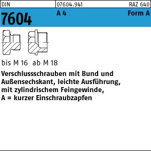 10 Verschlußschrauben DIN 7604 A4 A M14x1,5 V4A Edelstahl