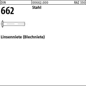 500 Linsennieten DIN 662 Stahl 5x16
