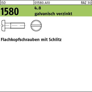 100 Flachkopfschrauben ISO 1580 4.8 M8x30 verzinkt Stahl