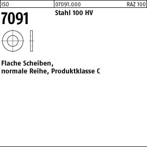 100 Scheiben ISO 7091 Stahl 30