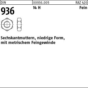 1 Sechskantmuttern DIN 936 14 H M33x1,5 Stahl