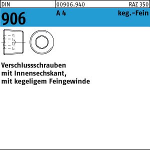 100 Verschlußschrauben DIN 906 A4 M10x1 V4A Edelstahl