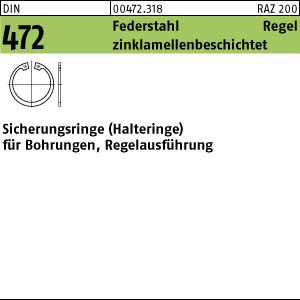 1000 Sicherungsringe DIN 472 zinklamellenbeschichtet 10x1