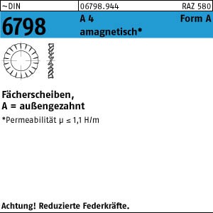 100 Edelstahl V4A Fächerscheiben DIN 6798 A4 Form A 13 Ø M12