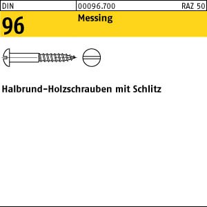 200 Halbrundkopf Holzschrauben DIN 96 Messing 3,5x25