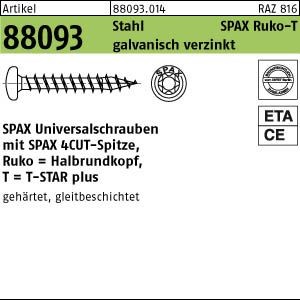 1000 SPAX Pan Head Halbrundkopfschrauben verzinkt TX 3,5x15 /12 TORX