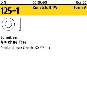 200 Kunststoff Unterlegscheiben DIN 125 Polyamid Form A 8,4 Ø M8